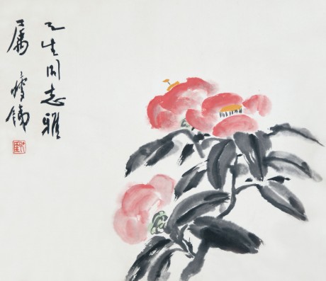 錢(qián)瘦鐵  花卉立軸 50*42cm