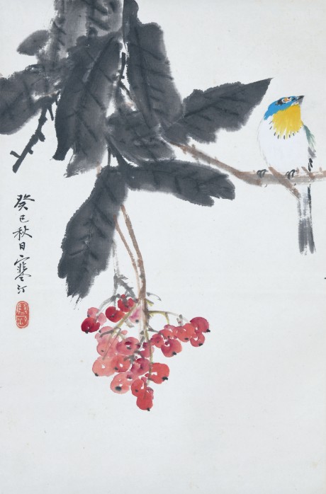 江寒汀  花鳥(niǎo)立軸 45*30cm