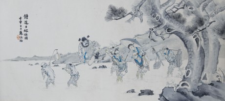 朱夢廬 人物橫幅 112*50cm