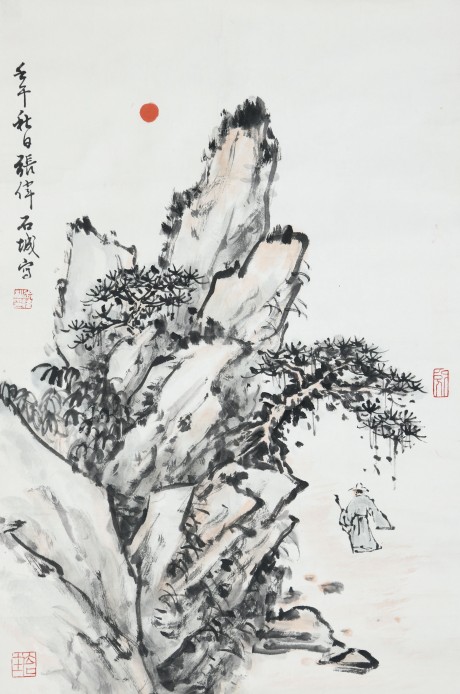 張偉  人物鏡片 68×45CM